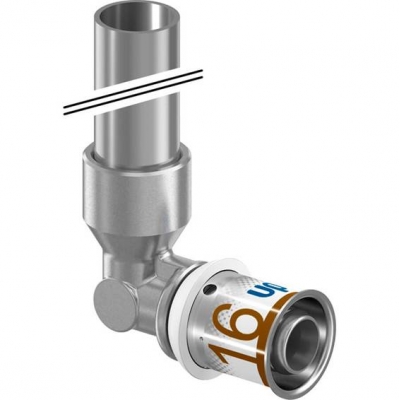 Uponor S-press - (aansluit)knie overgangspijpje pers x knel alle lengtes Uponor S-press - (aansluit)knie overgangspijpje pers x knel alle lengtes