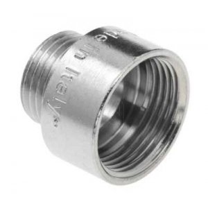 BONFIX - Messing draadfitting neusstukje verchroomd 3/4 x 1/2