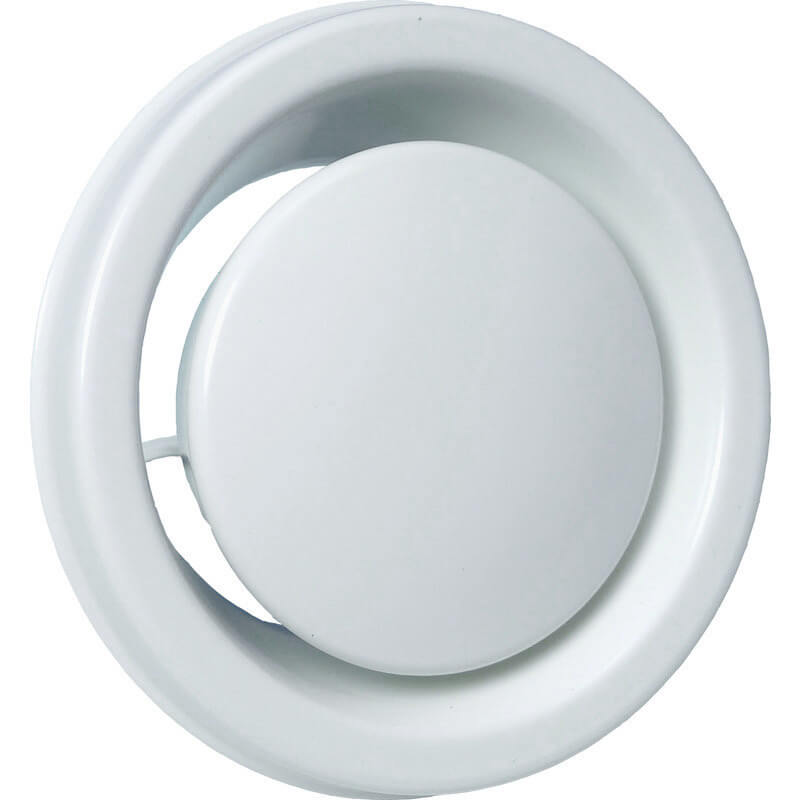 Afzuigventiel 100mm / 125mm met klemveren Kunststof/Metaal