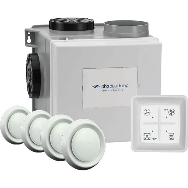 Itho Daalderop - Woonhuisventilator alles-in-1-pakket met RF bediening 375 m3/h